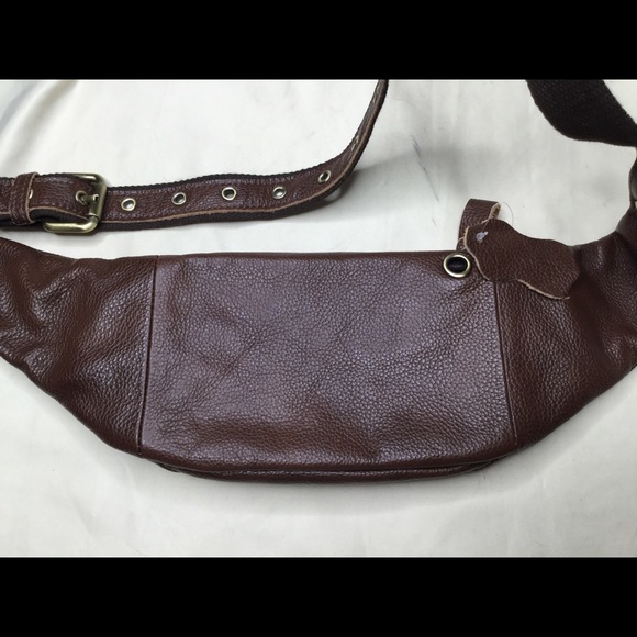 Laoshizi Brown Leather Belt Bag Fanny Pack Sling - Picture 5 of 9
